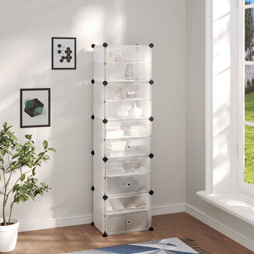 vidaXL Shoe Rack | Transparent | PP Plastic, Steel | 153.5 cm height | Stackable 1