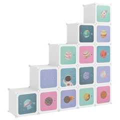 vidaXL Storage Cabinet | White | PP plastic, Steel | 15 cubes | Modular 2