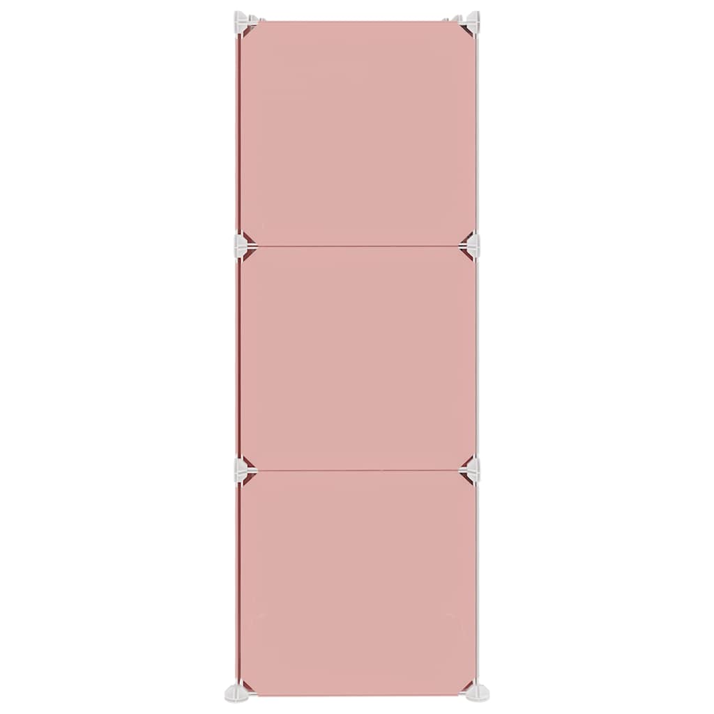 Cube Storage Cabinet for Kids with 6 Cubes PP Depth 36.5 cm Pink 74 cm 108 cm
