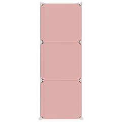Cube Storage Cabinet for Kids with 6 Cubes PP Depth 36.5 cm Pink 74 cm 108 cm