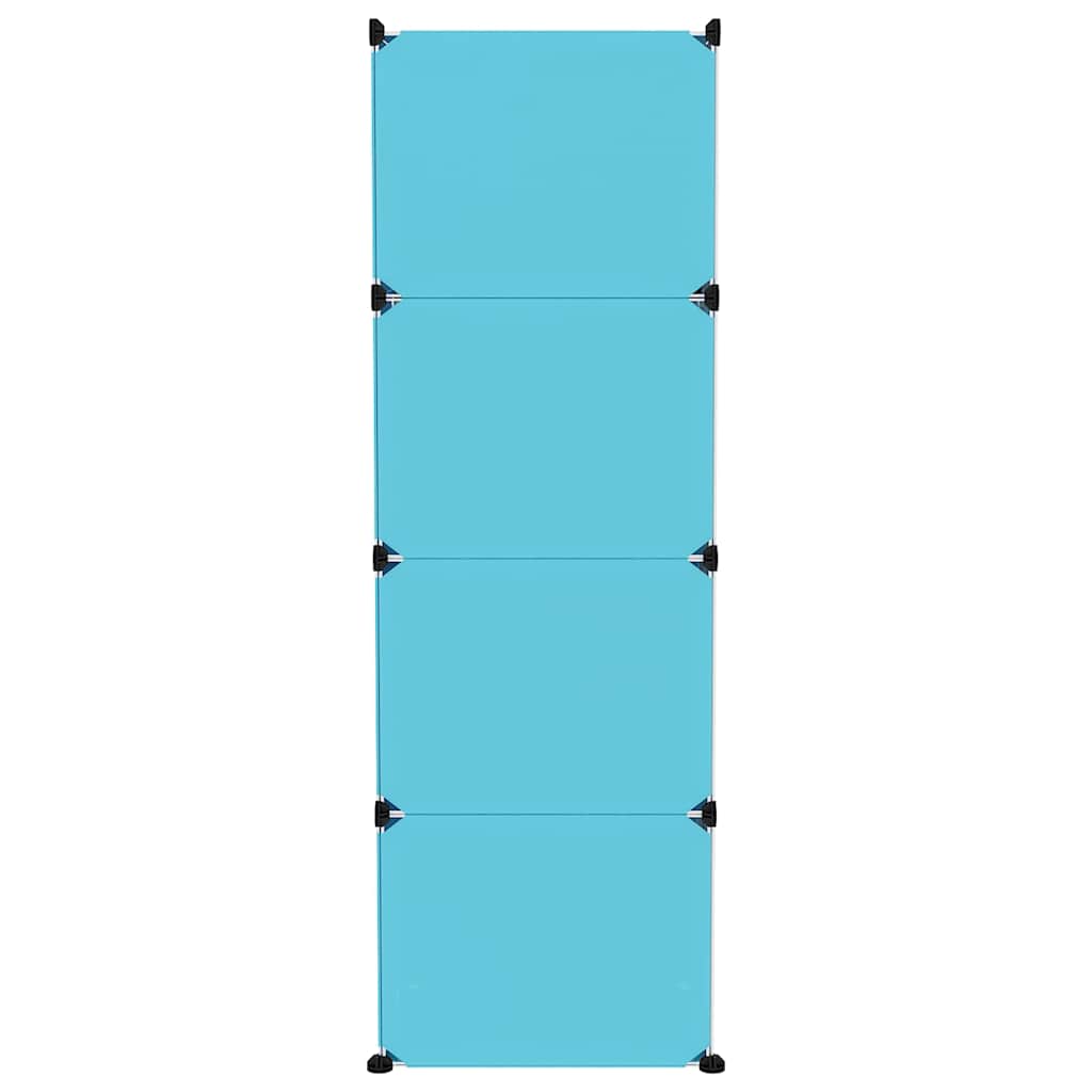vidaXL Storage Cabinet | Blue | PP (Polypropylene), Steel | Medium | Modular 4