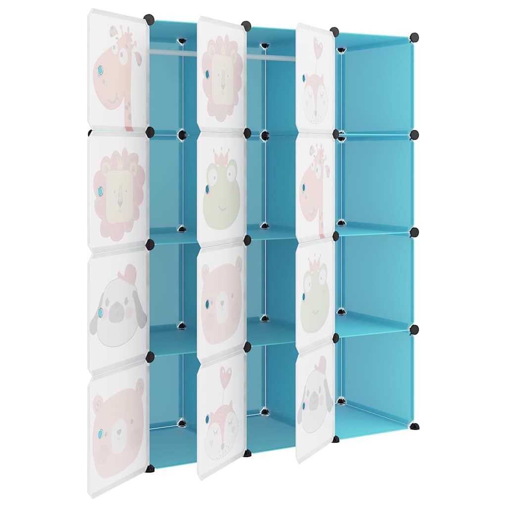 vidaXL Storage Cabinet | Blue | PP (Polypropylene), Steel | Medium | Modular 6