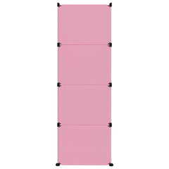 vidaXL Storage Cabinet | Pink | PP (Polypropylene), Steel | Modular 4