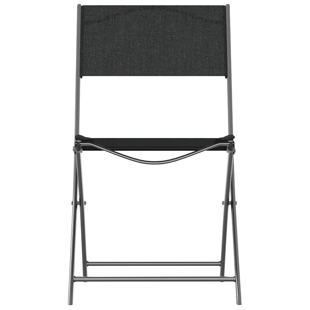 vidaXL Folding Chairs 2 pcs Black Steel and Textilene 4
