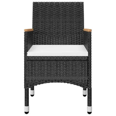 vidaXL 5 Piece Garden Dining Set with Cushions Black 4