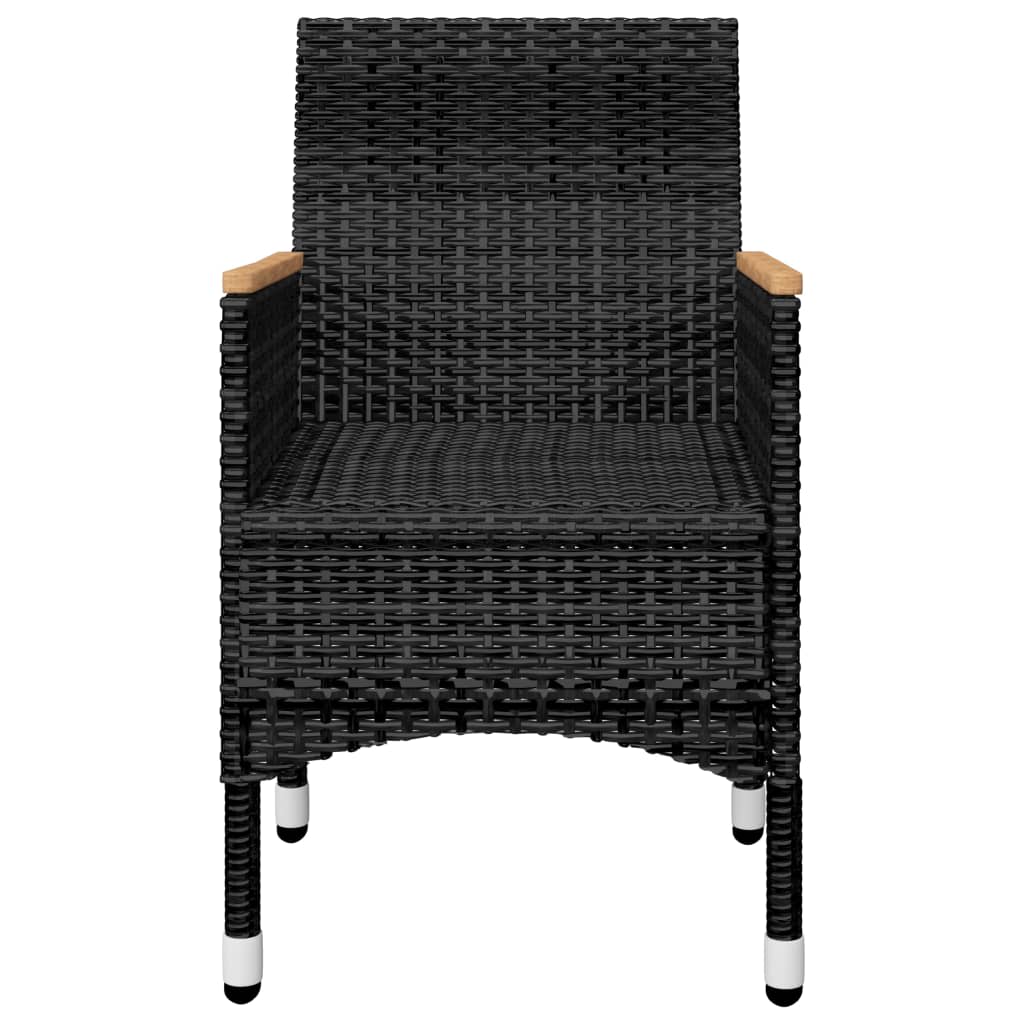 vidaXL 5 Piece Garden Dining Set with Cushions Black 6