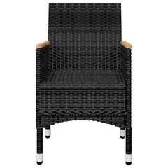 vidaXL 5 Piece Garden Dining Set with Cushions Black 6