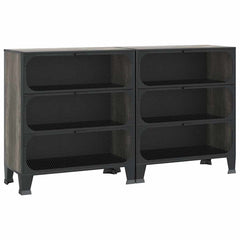 vidaXL Storage Cabinets 2 pcs Grey 72x36x82 cm Metal and MDF 2