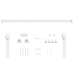 vidaXL Mini Sliding Cabinet Door Kit Carbon Steel White 152 cm 4