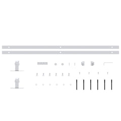 vidaXL Mini Sliding Cabinet Door Kit Carbon Steel White 183 cm 4