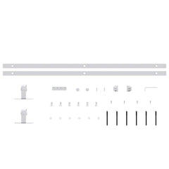 vidaXL Mini Sliding Cabinet Door Kit Carbon Steel White 200 cm 4