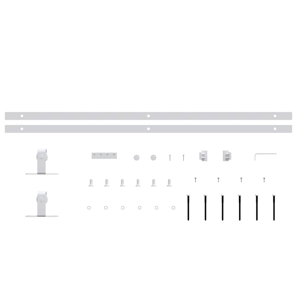 vidaXL Mini Sliding Cabinet Door Kit Carbon Steel White 200 cm 4