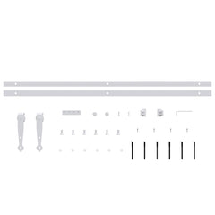 vidaXL Mini Sliding Cabinet Door Kit Carbon Steel White 183 cm 4
