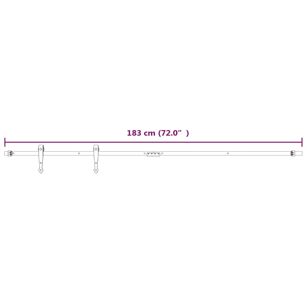 vidaXL Mini Sliding Cabinet Door Kit Carbon Steel White 183 cm 6