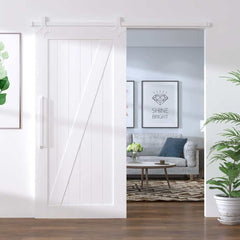 Sliding Door Hardware Kit Steel White 183 cm 1