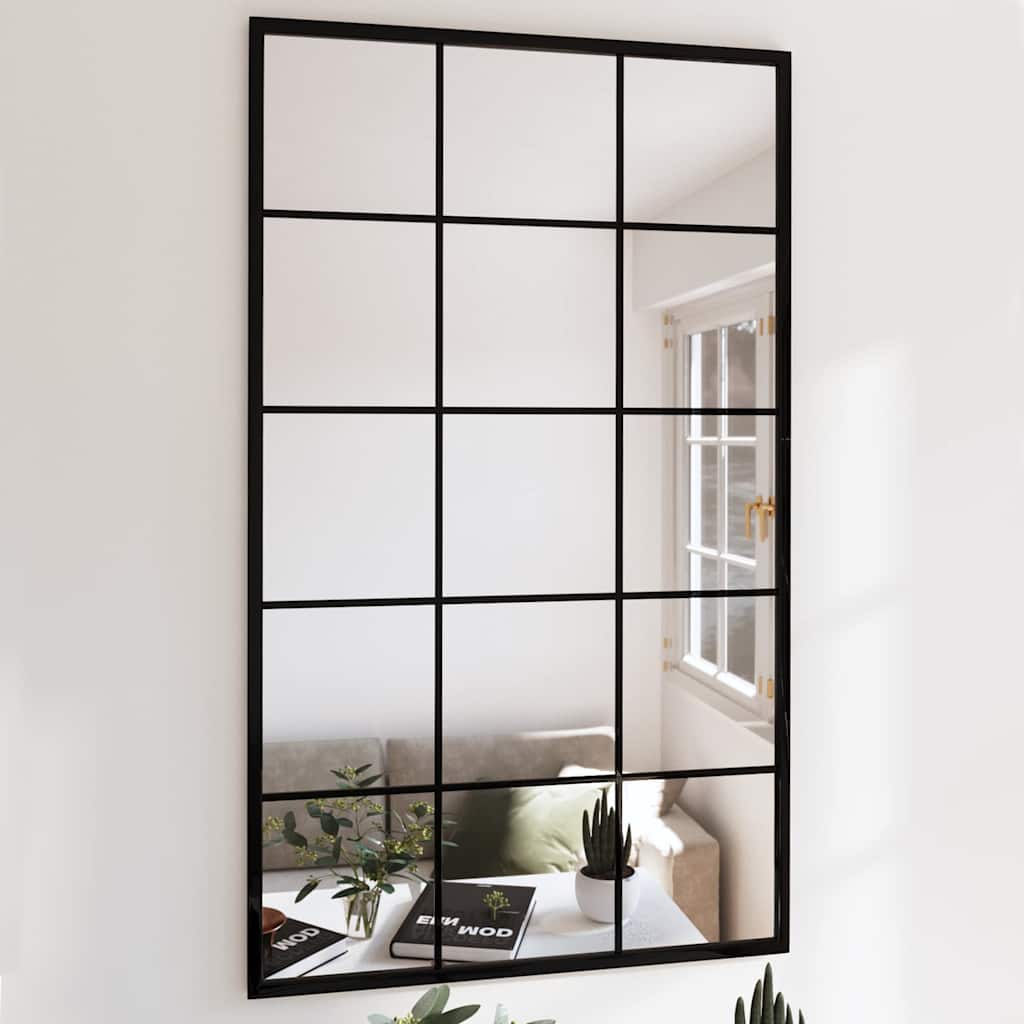 Wall Mirror Black Metal Length 60 cm 100 cm