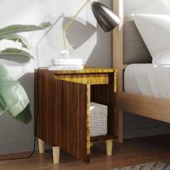 vidaXL Bed Cabinets with Solid Wood Legs 2 pcs Brown Oak 40x30x50 cm 3