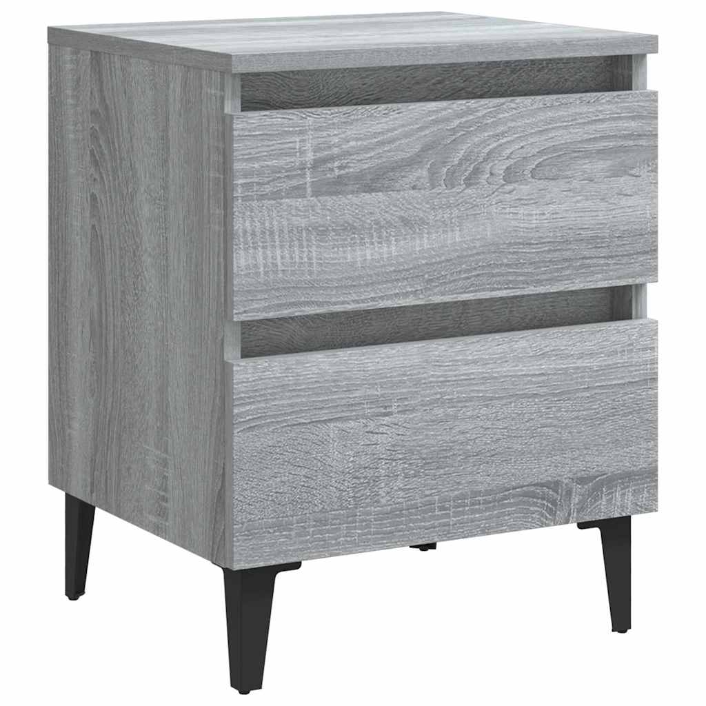 vidaXL Bed Cabinet | Grey Sonoma | Engineered wood, Metal | Medium | Bed Cabinet 2