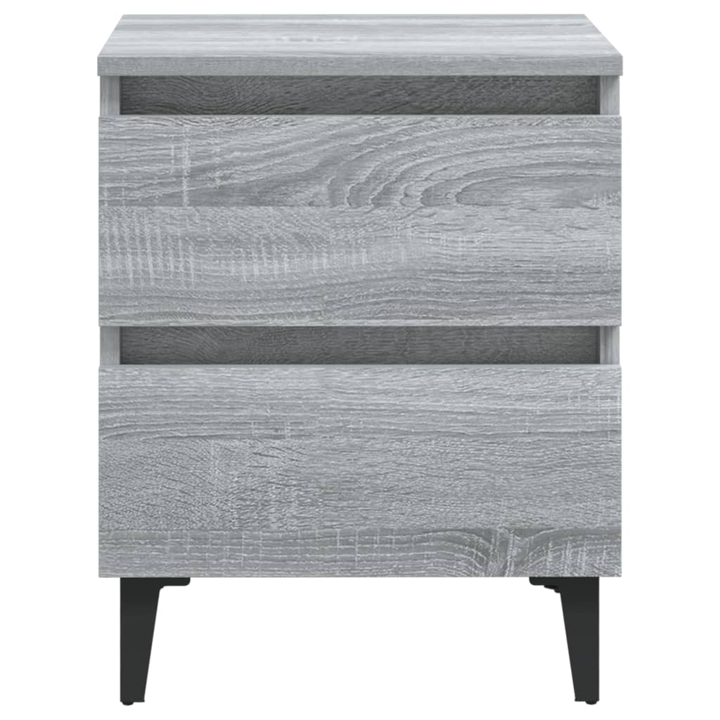 vidaXL Bed Cabinet | Grey Sonoma | Engineered wood, Metal | Medium | Bed Cabinet 3