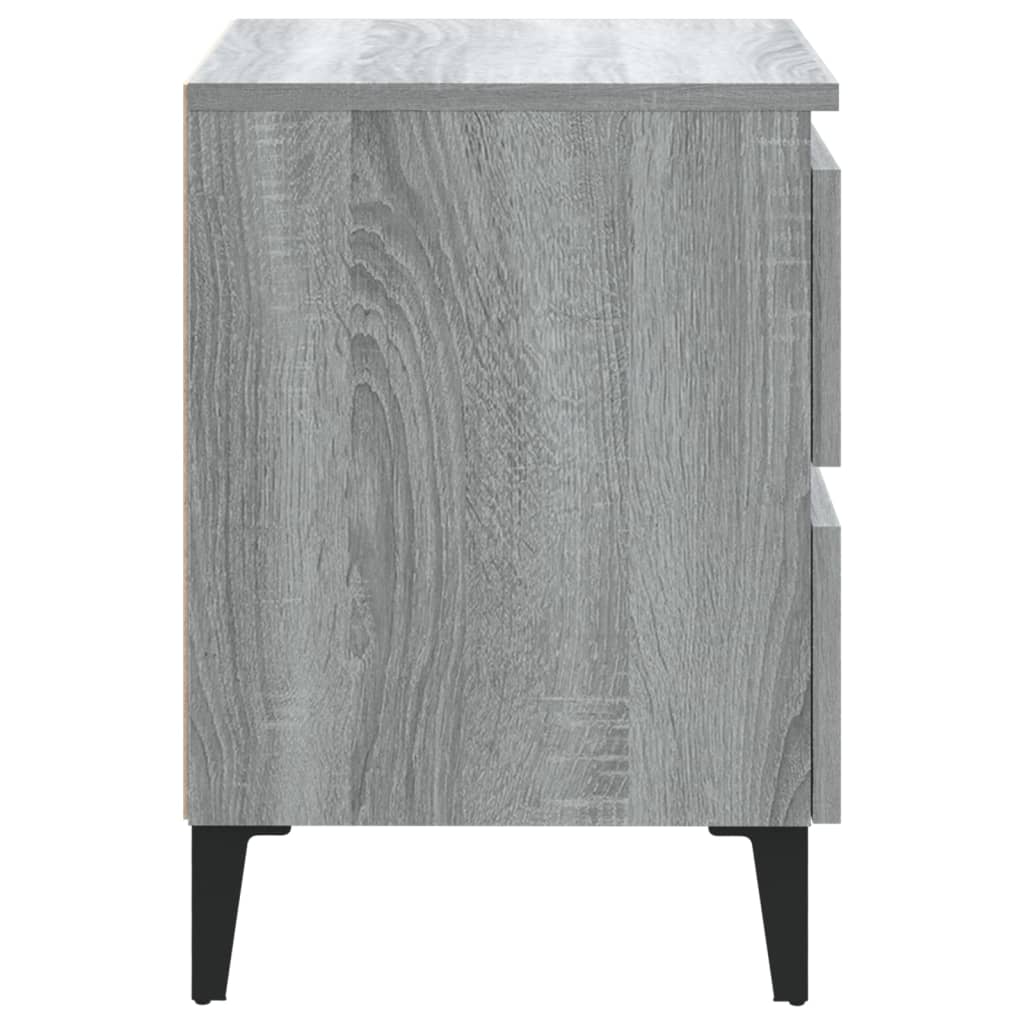 vidaXL Bed Cabinet | Grey Sonoma | Engineered wood, Metal | Medium | Bed Cabinet 4