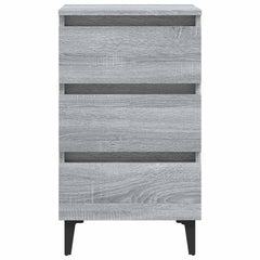 813142 vidaXL Bed Cabinet with Metal Legs Grey Sonoma 40x35x69 cm 4