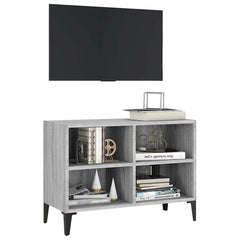 vidaXL TV Cabinet with Metal Legs Grey Sonoma 69.5x30x50 cm 3
