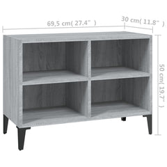 vidaXL TV Cabinet with Metal Legs Grey Sonoma 69.5x30x50 cm 6