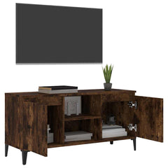 vidaXL TV Cabinet | Smoked oak | Engineered wood, Metal | Medium | TV Cabinet 4