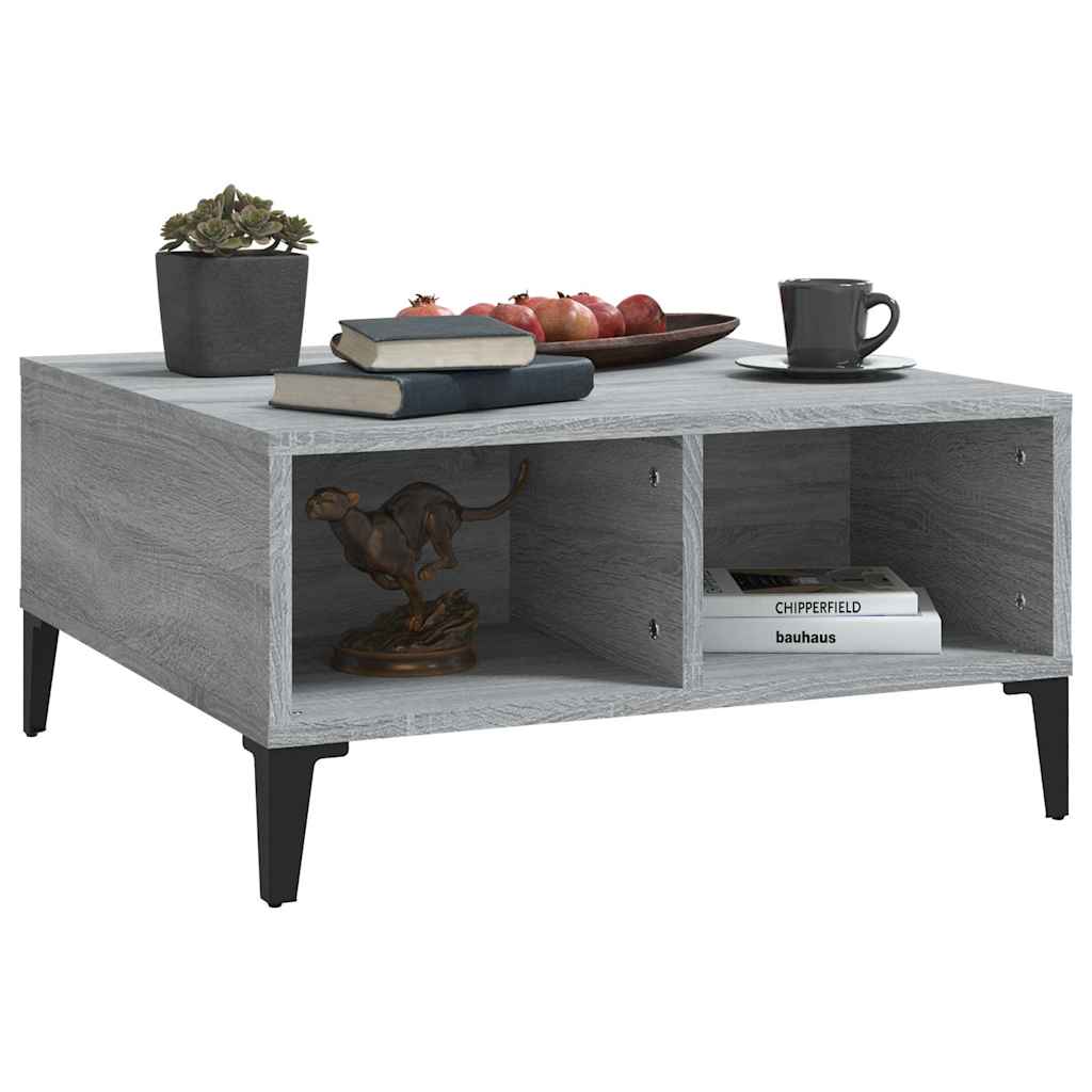 vidaXL Coffee Table | Grey sonoma | Engineered wood, metal | Medium 5