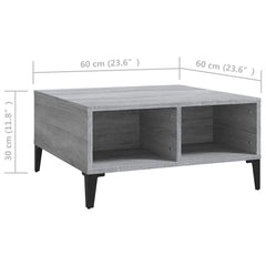 vidaXL Coffee Table | Grey sonoma | Engineered wood, metal | Medium 6
