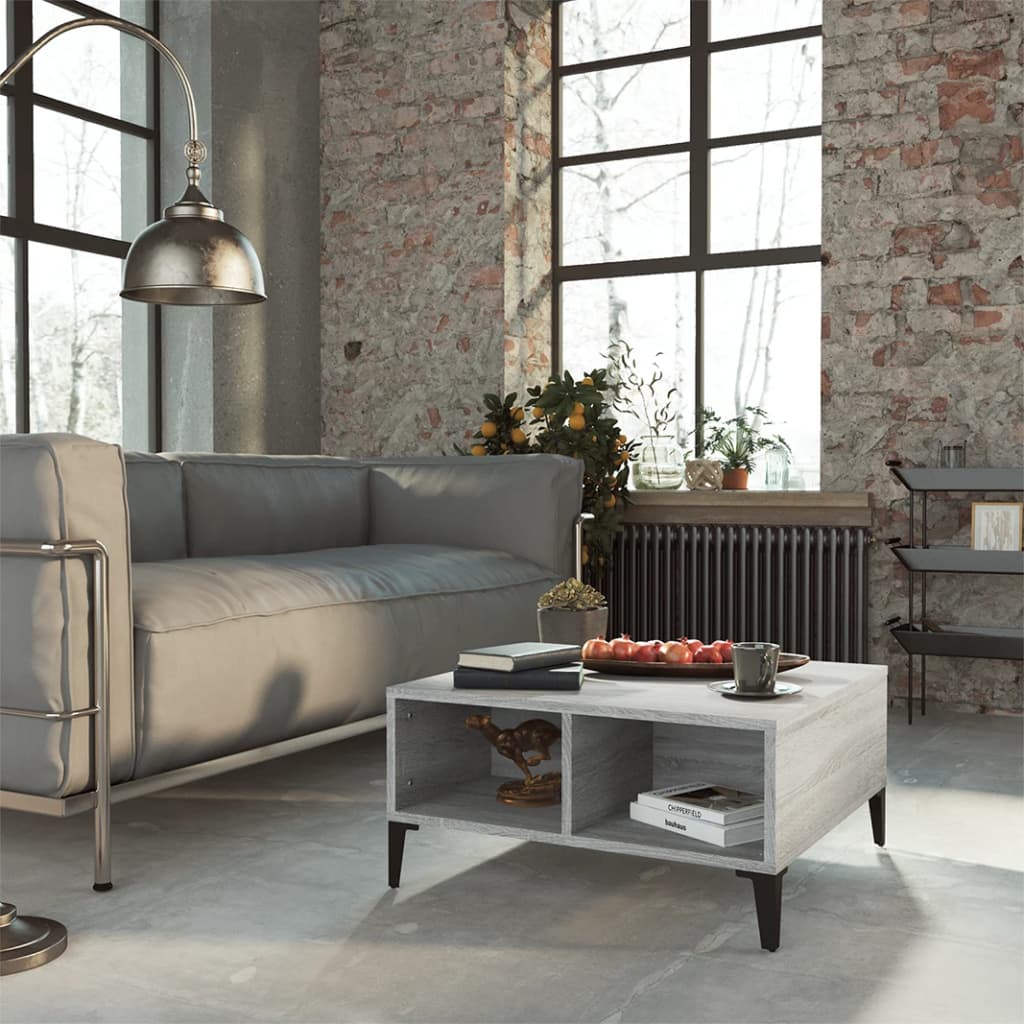 vidaXL Coffee Table | Grey sonoma | Engineered wood, metal | Medium 1