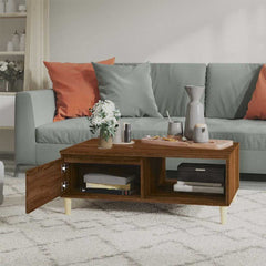 vidaXL Coffee Table | Brown Oak | Engineered wood, Solid eucalyptus wood 3