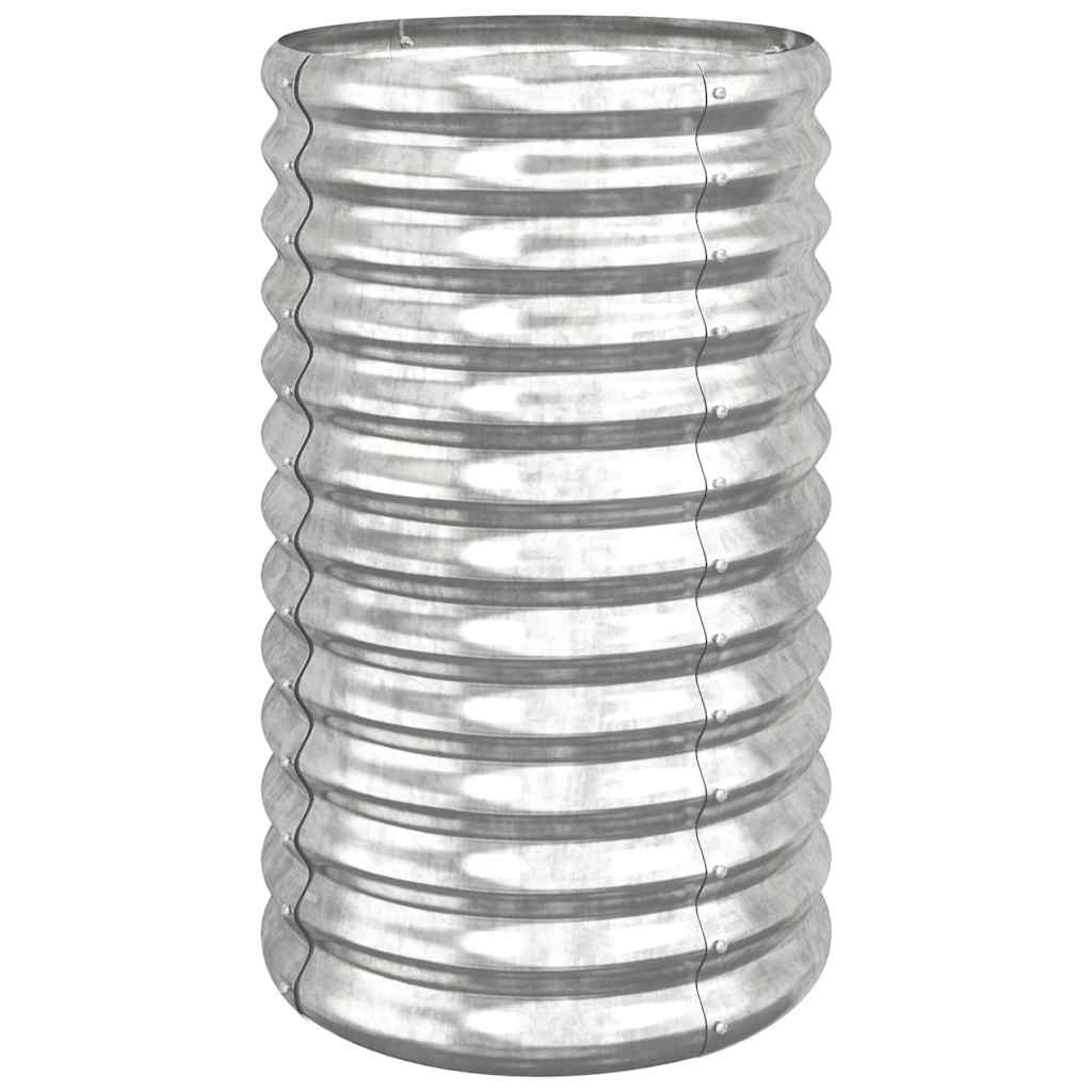 vidaXL Garden Planter Galvanised Steel 40x40x68 cm Silver 2