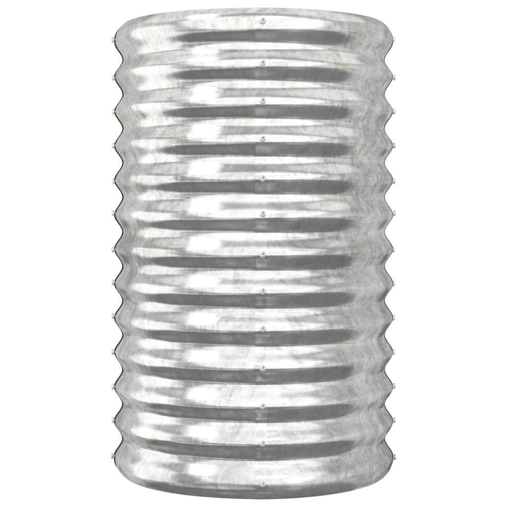 Garden Planter Galvanised Steel Width 40 cm Silver