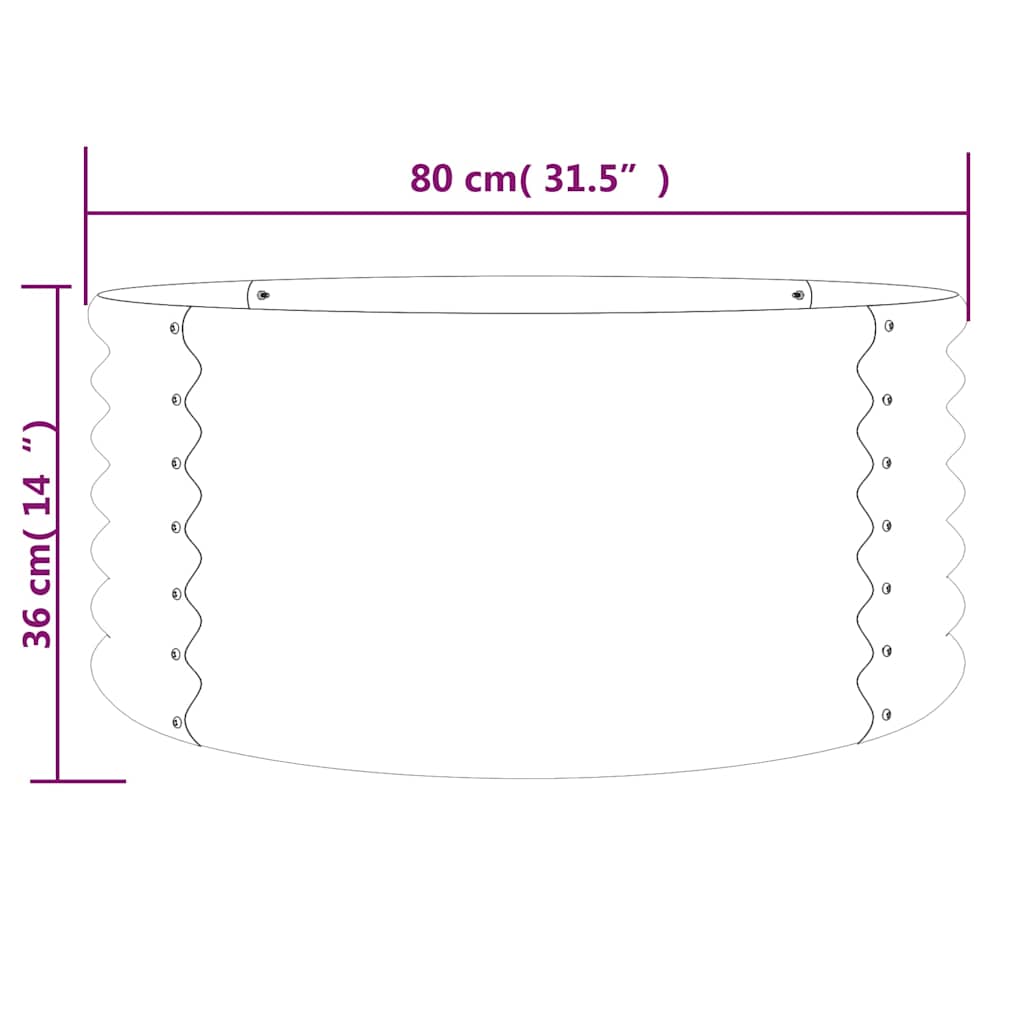 vidaXL Garden Planter | Grey | Powder-coated steel | Large | Garden Planter 4