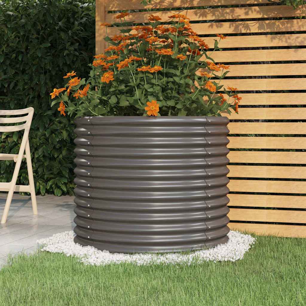 vidaXL Garden Planter | Grey | Powder-coated steel | 80x80x68 cm 1