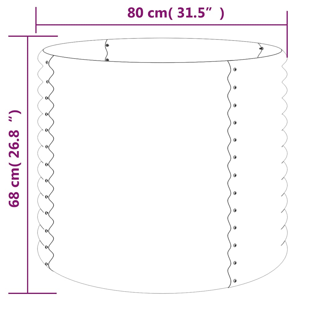 vidaXL Garden Planter | Brown | Powder-coated steel | Medium | Garden Planter 4