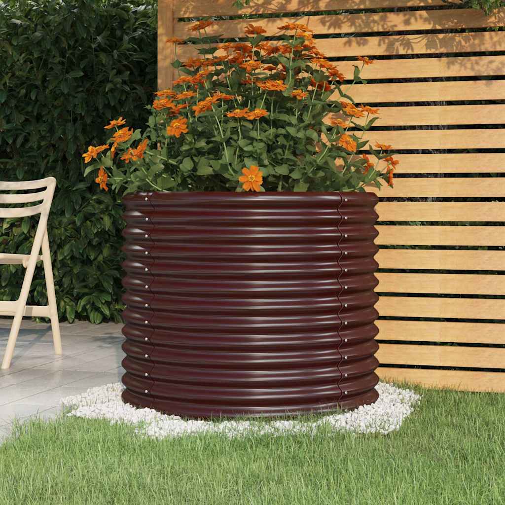 vidaXL Garden Planter | Brown | Powder-coated steel | Medium | Garden Planter 1