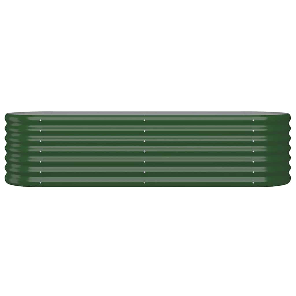 vidaXL Garden Raised Bed Galvanised Steel 152x40x36 cm Green 3