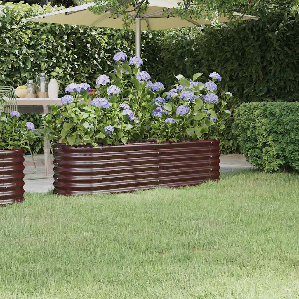 vidaXL Garden Raised Bed Galvanised Steel 152x40x36 cm Brown 1