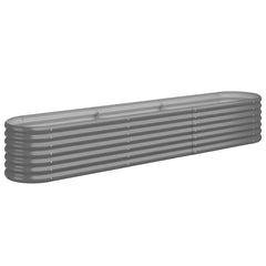 vidaXL Garden Raised Bed Galvanised Steel 224x40x36 cm Grey 2