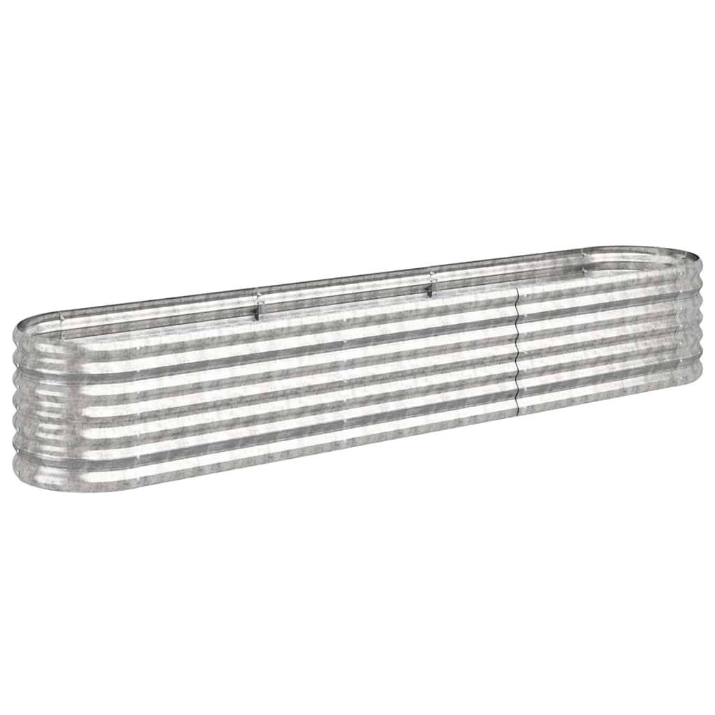 vidaXL Garden Raised Bed Galvanised Steel 224x40x36 cm Silver 2