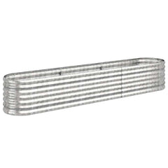 vidaXL Garden Raised Bed Galvanised Steel 224x40x36 cm Silver 2
