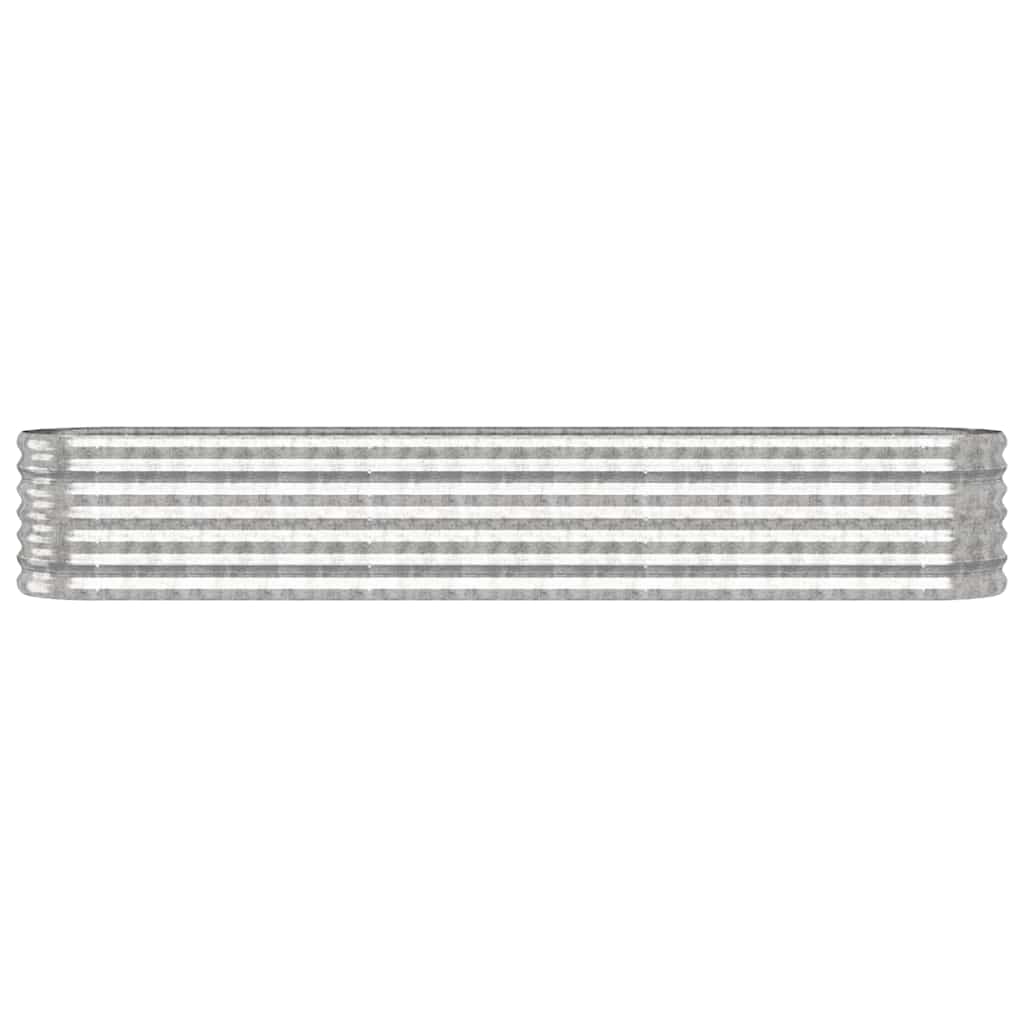 vidaXL Garden Raised Bed Galvanised Steel 224x40x36 cm Silver 3