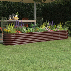 vidaXL Garden Raised Bed Galvanised Steel Height 36 cm Brown
