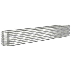 vidaXL Garden Raised Bed | Silver | Powder-coated steel | Large | Durable 2
