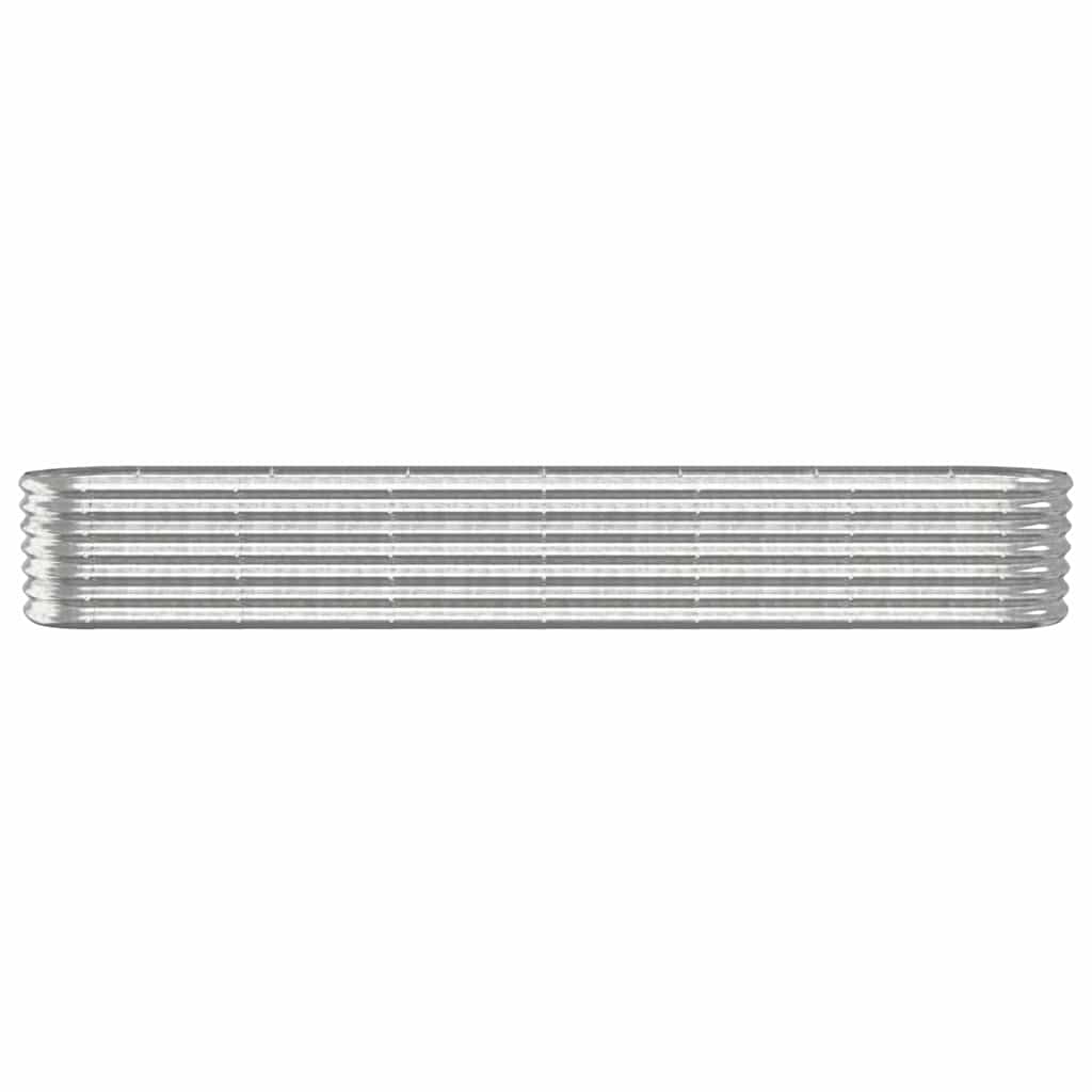 vidaXL Garden Raised Bed | Silver | Powder-coated steel | Large | Durable 3