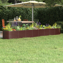vidaXL Garden Raised Bed Galvanised Steel Height 36 cm Brown