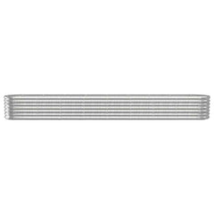 vidaXL Garden Raised Bed | Silver | Powder-coated steel | Large | Durable 3