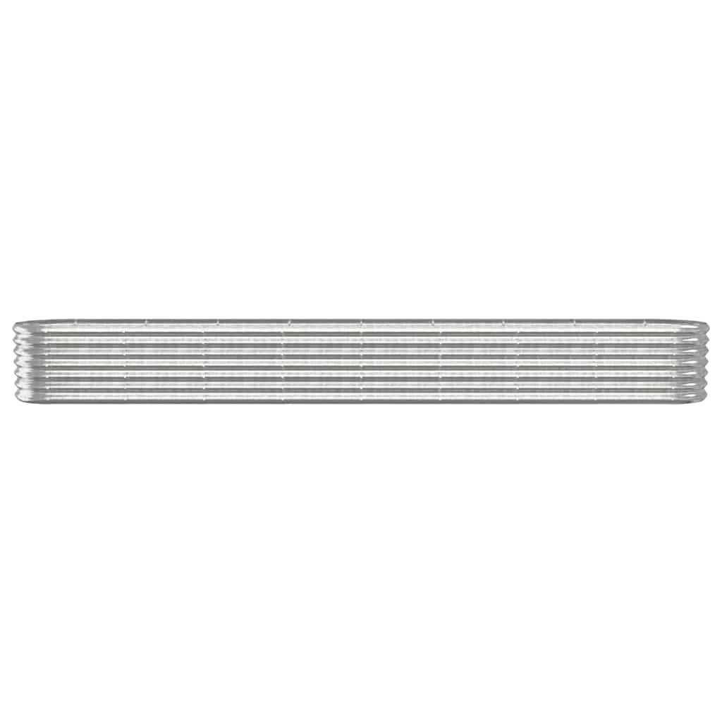 vidaXL Garden Raised Bed | Silver | Powder-coated steel | Large | Durable 3